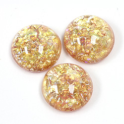 Glass Medium Dome Lampwork Cabochon - Round 18MM PEACH OPAL (02202)