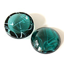 Glass Medium Dome Lampwork Cabochon - Round 20MM FLAWED EMERALD