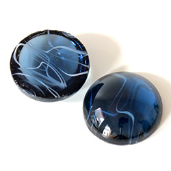 Glass Medium Dome Lampwork Cabochon - Round 20MM FLAWED MONTANA