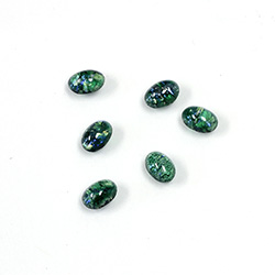 Glass Medium Dome Lampwork Cabochon - Oval 06x4MM MOSS OPAL (02209)