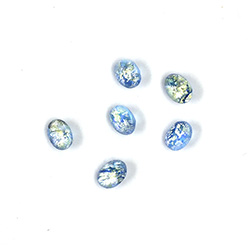 Glass Medium Dome Lampwork Cabochon - Oval 06x4MM SAPPHIRE OPAL (02207)