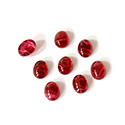 Glass Medium Dome Lampwork Cabochon - Oval 07x5MM FLAWED RUBY