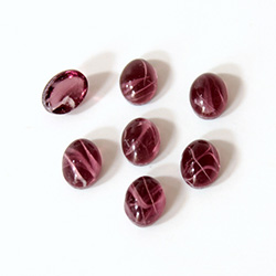 Glass Medium Dome Lampwork Cabochon - Oval 08x6MM FLAWED AMETHYST