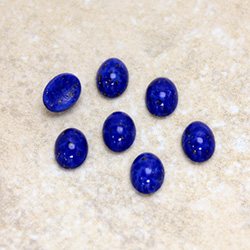 Glass Medium Dome Lampwork Cabochon - Oval 08x6MM LAPIS LAZULI (00392)