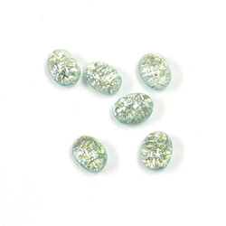 Glass Medium Dome Lampwork Cabochon - Oval 08x6MM MINT OPAL (02201)