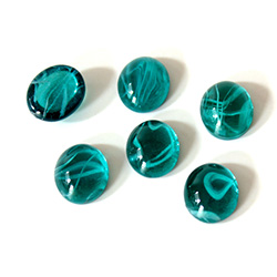 Glass Medium Dome Lampwork Cabochon - Oval 10x8MM FLAWED EMERALD