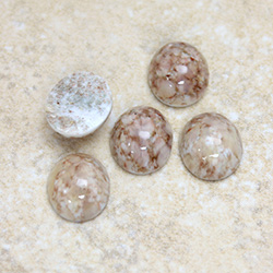 Glass Medium Dome Lampwork Cabochon - Oval 12x10MM EARTH MATRIX (00647)