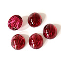 Glass Medium Dome Lampwork Cabochon - Oval 12x10MM FLAWED RUBY