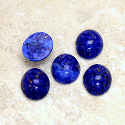 Glass Medium Dome Lampwork Cabochon - Oval 12x10MM LAPIS LAZULI (00392)