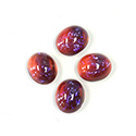 Glass Medium Dome Lampwork Cabochon - Oval 12x10MM MEXICAN OPAL (03560)