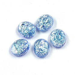 Glass Medium Dome Lampwork Cabochon - Oval 12x10MM DENIM OPAL (02402)