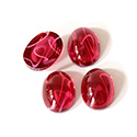 Glass Medium Dome Lampwork Cabochon - Oval 14x10MM FLAWED RUBY