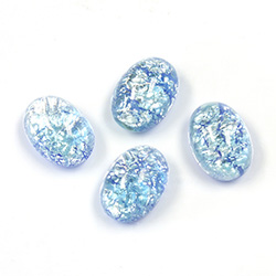 Glass Medium Dome Lampwork Cabochon - Oval 14x10MM DENIM OPAL (02402)