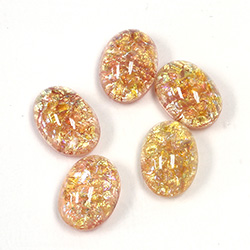 Glass Medium Dome Lampwork Cabochon - Oval 14x10MM PEACH OPAL (02202)