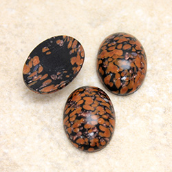 Glass Medium Dome Lampwork Cabochon - Oval 18x13MM HONEY MATRIX with AVENTURINE (03877)