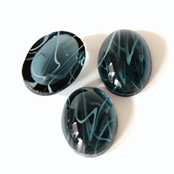 Glass Medium Dome Lampwork Cabochon - Oval 18x13MM FLAWED MONTANA