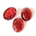 Glass Medium Dome Lampwork Cabochon - Oval 18x13MM FLAWED RUBY