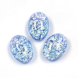 Glass Medium Dome Lampwork Cabochon - Oval 18x13MM DENIM OPAL (02402)