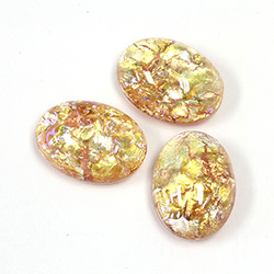 Glass Medium Dome Lampwork Cabochon - Oval 18x13MM PEACH OPAL (02202)