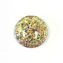 Glass Medium Dome Lampwork Cabochon - Round 25MM RED MULTI OPAL (02421)