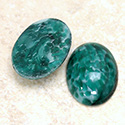 Glass Medium Dome Lampwork Cabochon - Oval 25x18MM CHINESE JADE (00568)