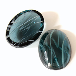 Glass Medium Dome Lampwork Cabochon - Oval 25x18MM FLAWED MONTANA