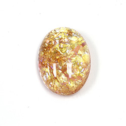 Glass Medium Dome Lampwork Cabochon - Oval 25x18MM PEACH OPAL (02202)