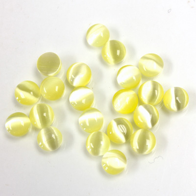 Fiber-Optic Cabochon - Round 05MM CAT'S EYE YELLOW