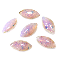 LIMITED STOCK: Glass Point Back Buff Top Stone Opaque Doublet - Navette 15x7MM FIRE OPAL