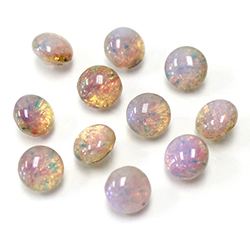 LIMITED STOCK: Glass Point Back Buff Top Stone Opaque Doublet - Round 40SS FIRE OPAL