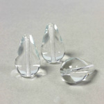 Czech Pressed Glass Bead - Smooth Pear 18x11MM CRYSTAL