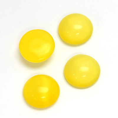 Glass Medium Dome Cabochon - Round 13MM MOONSTONE YELLOW