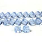 Czech Pressed Glass Bead - Cube with Diagonal Hole 08MM LT SAPPHIRE