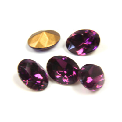 Swarovski Crystal Foiled Point Back Tin Table Cut (TTC) Fancy Stone - Oval 08x6MM AMETHYST