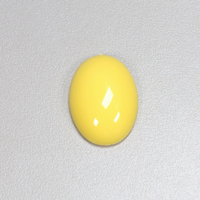 Plastic Flat Back Opaque Cabochon - Oval 25x18MM BRIGHT YELLOW