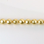 Czech Glass Pearl Bead - Round Faceted Golf 6MM GOLD 70486