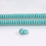 Czech Pressed Glass Bead - Smooth Rondelle 6MM MATTE TURQUOISE