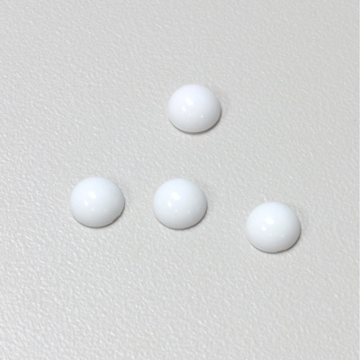 Plastic Flat Back Opaque Cabochon - Round 07MM CHALKWHITE