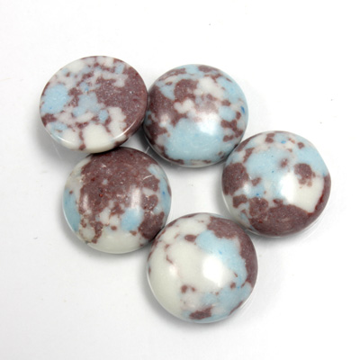 Synthetic Cabochon - Round 13MM Matrix SX07 BROWN-TURQUOISE