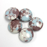 Synthetic Cabochon - Round 13MM Matrix SX07 BROWN-TURQUOISE