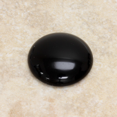 Glass Medium Dome Cabochon - Round 25MM JET