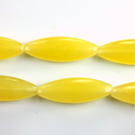 Gemstone Bead Smooth Navette 29x10MM Dyed QUARTZ Col. 08 YELLOW