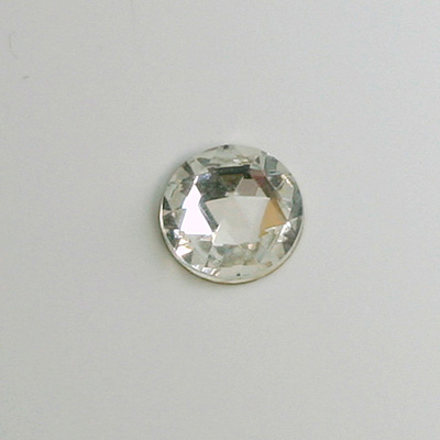 Glass Flat Back Foiled Rauten Rose - Round 12MM CRYSTAL