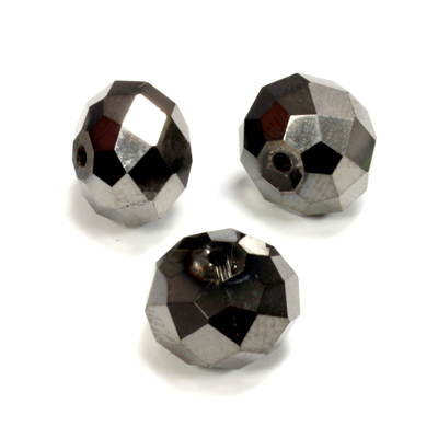 Chinese Cut Crystal Bead - Rondelle 08x10MM HEMATITE