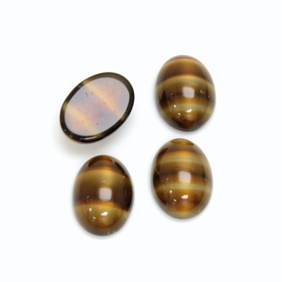 Glass Medium Dome Cabochon - Oval 14x10MM TIGEREYE