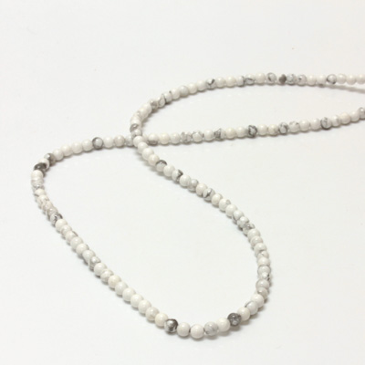 Gemstone Bead - Smooth Round 03MM WHITE HOWLITE