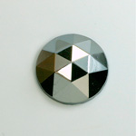 Glass Flat Back Rauten Rose - Round 20MM HEMATITE Coated