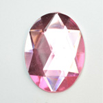 Plastic Flat Back Foiled Rauten Rose Rhinestone - Oval 40x30MM DK ROSE