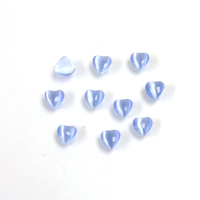 Fiber-Optic Cabochon - Heart 04MM CAT'S EYE LT BLUE