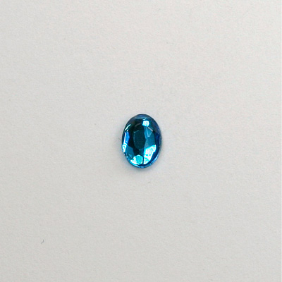 Glass Flat Back Rose Cut Faceted Foiled Stone - Oval 07x5MM ZIRCON